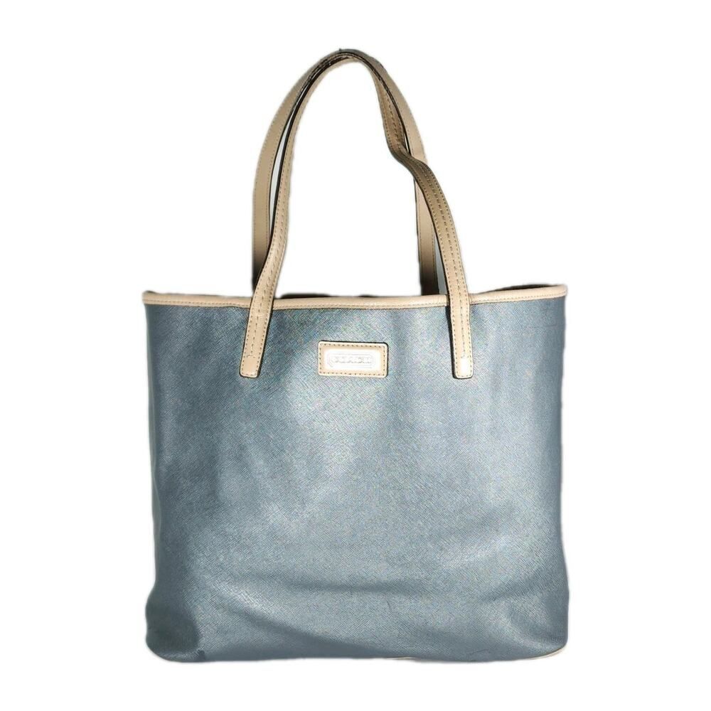 Coach Women's F24341 Leather Platinum Gray Large Tote Bag Shoulder Bag Handbag